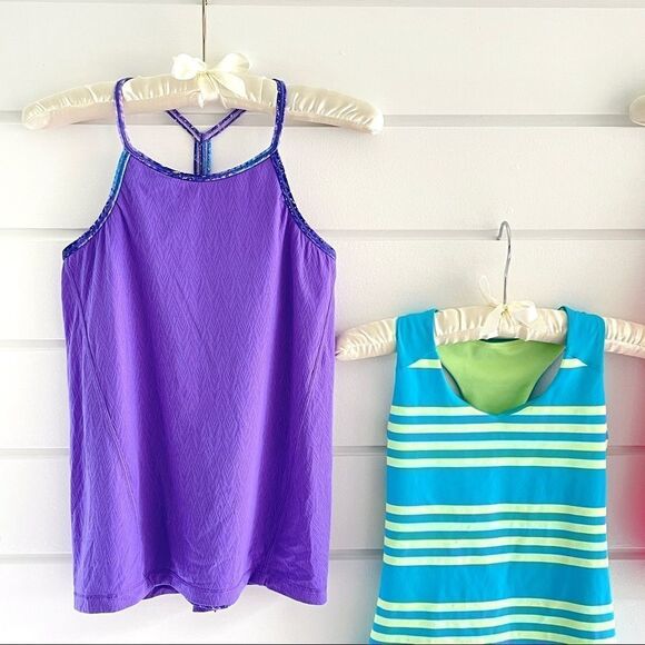Ivivva Tank Top Lot Double Dutch & Twist Back With Built In Bras Like New 12 - Picture 3 of 10